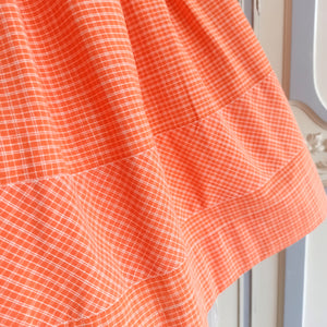 1950s - PARIS - Adorable Salmon Cotton Day Dress - W26 (66cm)