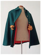 Load image into Gallery viewer, 1950s 1960s - AIMÉE COUTURE, France - Gorgeous Green Wool Cape
