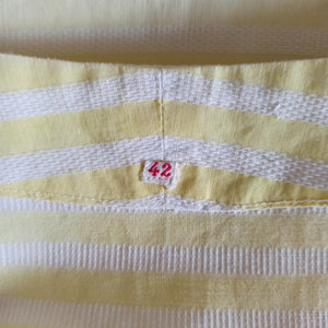 1950s - Adorable Yellow Stripes Cotton Dress - W27.5 (70cm)