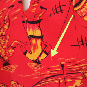 1950s - BOBBIE LOU, USA - Asian Novelty Print Rayon Top