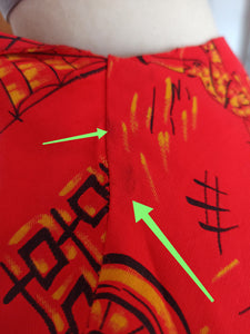 1950s - BOBBIE LOU, USA - Asian Novelty Print Rayon Top