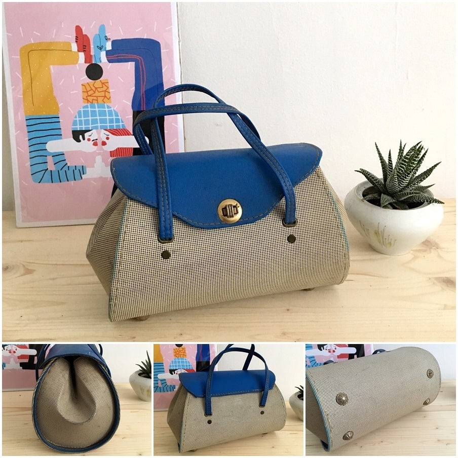 1950s - Deadstock! - Adorable Hardcase Twotone Small Handbag