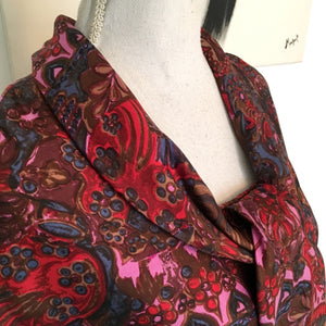 1950s 1960s - Beautiful Satin Silk Novelty Print Dress - W34 (86cm)