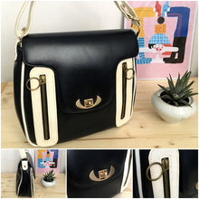 Load image into Gallery viewer, 1960s - Deadstock! - Ultra Cool Navy &amp; White Handbag
