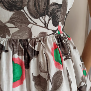 1950s - Tiger - Gorgeous Floral Rayon Dress - W25 (64cm)