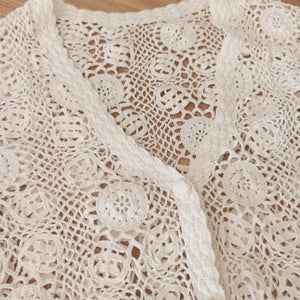 1950s 1960s  - Gorgeous Cotton Crochet Cardigan