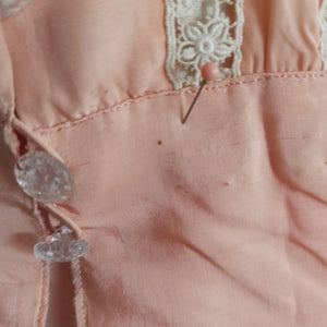 1930s - Adorable Antique Pink Lace Silk Blouse - W32 (82cm)