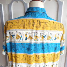 Load image into Gallery viewer, 1950s - MONACO - Rock &amp; Roll Novelty Print Casino Rayon Shirt - Sz. Large
