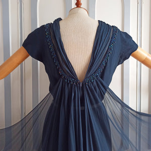 1950s 1960s - Stunning Silk Bare Back Cocktail Dress - W28 (72cm)