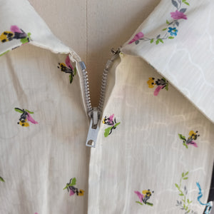 1950s - Lovely Rose Floral Cotton Dress - W30 (76cm)