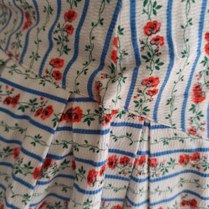 1950s - Lovely & Sweet Floral Print Cotton Dress - W27.5 (70cm)