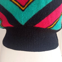 Load image into Gallery viewer, 1940s - Rare &amp; Fabulous Acid Colors Wool Jumper - Size S/M

