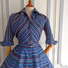 Carica l&#39;immagine nel visualizzatore di Gallery, 1940s 1950s - NEW LOOK - Spectacular Rainbow Dress  - W27.5 (70cm)
