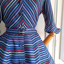 Laden Sie das Bild in den Galerie-Viewer, 1940s 1950s - NEW LOOK - Spectacular Rainbow Dress  - W27.5 (70cm)
