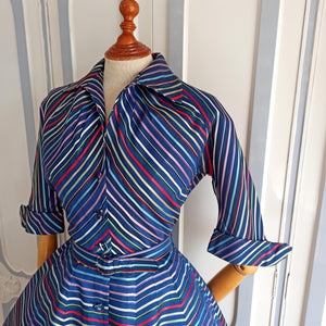 1940s 1950s - NEW LOOK - Spectacular Rainbow Dress  - W27.5 (70cm)