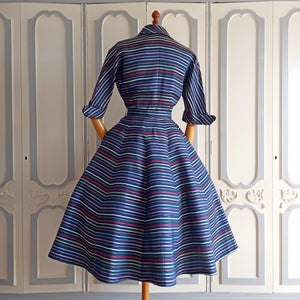 1940s 1950s - NEW LOOK - Spectacular Rainbow Dress  - W27.5 (70cm)