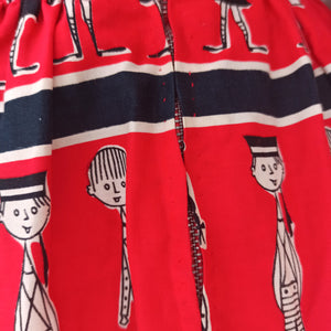 1950s 1960s - Spectacular French Novelty Print Cotton Dress - W27 (68cm)