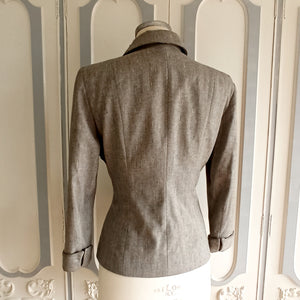 1940s 1950s - Marcé, France - Grey Atomic Flecked Wool Jacket - W31" (78cm)