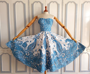 1950s - FRED PERLBERG, USA - Spectacular Bustier Dress - W25 (64cm)