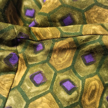 Cargar imagen en el visor de la galería, 1950s 1960s - Gorgeous Abstract Green Purple Cotton Dress - W28 (72cm)
