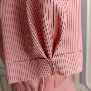 1940s - UNWORN - Gorgeous Pink Striped Silk Dress - W27.5 (70cm)