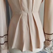 Load image into Gallery viewer, 1930s 1940s - Gorgeous Sand Brown Peplum Rayon Blouse - W28 (72cm)

