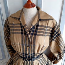 Load image into Gallery viewer, VTG - UNWORN - Fabulous Brown Tartan Wool Dress - W27.5 (70cm)
