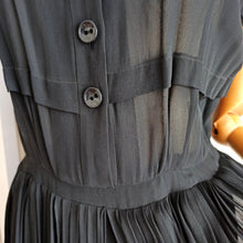 Load image into Gallery viewer, 1930s 1940s - Gorgeous Black Sheer Crepe Dress+Underdress - W27 (68cm)
