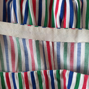 1950s - Adorable Colorful Striped Cotton Day Dress - W27 (68cm)