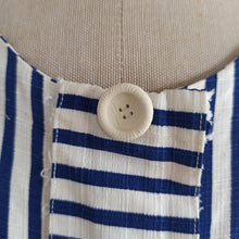 Load image into Gallery viewer, 1950s - Adorable Navy White Stripes Barkcloth Dress - W26 (66cm)
