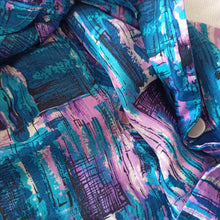 Load image into Gallery viewer, 1950s - Stunning Purple Blue Abstract Silk Dress - W26 (66cm)
