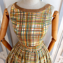 Load image into Gallery viewer, 1950s 1960s - Mercier, Paris-Cote Azur - Fabulous Linen Day Dress - W23.5 (60cm)
