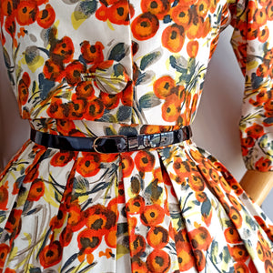 1950s  - Stunning 2pc Floral Bolero Jacket Dress - W24 (62cm)