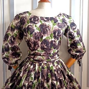 1950s - Spectacular Floral Cotton Dress - W29 (74cm)