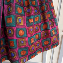 Load image into Gallery viewer, 1950s 1960s - ASTOR, France - Stunning Colors Abstrack Silk Dress - W27.5 (70cm)
