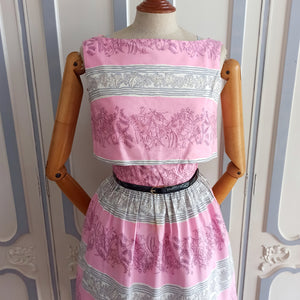 1950s 1960s - Horrockses, UK - Stunning Pink Bolero Dress - W25 (64cm)