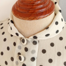 Cargar imagen en el visor de la galería, 1940s 1950s - Stunning Balloon Sleeves Sheer Dress - W29 (74cm)
