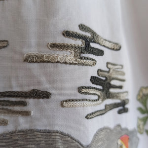 1950s - Thún, Switzerland - Collector Heart Neckline Novelty Embroidery Bolero Dress - W28 (72cm)
