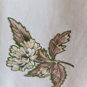 1950s - Thún, Switzerland - Collector Heart Neckline Novelty Embroidery Bolero Dress - W28 (72cm)