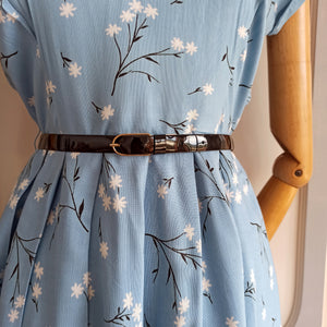 1940s - Precious Floral Print Rayon Dress - W27.5/28 (70/72cm)