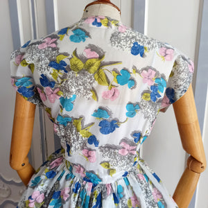 1940s 1950s - Provawear, UK - Adorable Pastel Floral Dress - W32 (82cm)