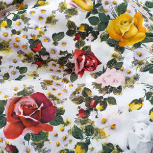 1950s - PARIS - Stunning Realistic Roses Print Couture Dress - W27 (68cm)