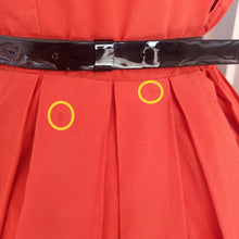 Load image into Gallery viewer, 1950s - PARIS - Gorgeous Orange Red Cotton Dress - W28 (72cm)
